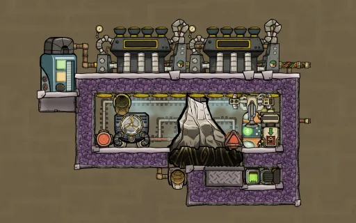 Simple metal volcano tamer, an Oxygen Not Included blueprint