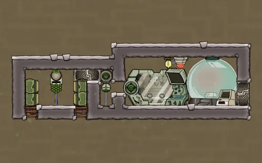 Radiation production and research, an Oxygen Not Included blueprint
