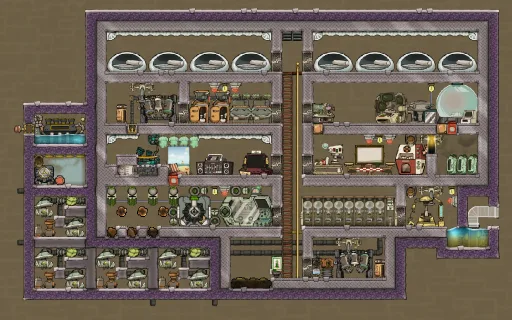 Base for 8 standard duplicants, an Oxygen Not Included blueprint